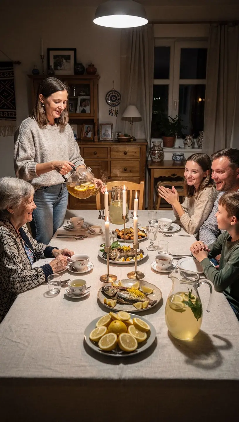 Volkamerio citrinos arbata su rūgštiniu apelsinu, patiekiama šviežiai paruošta.